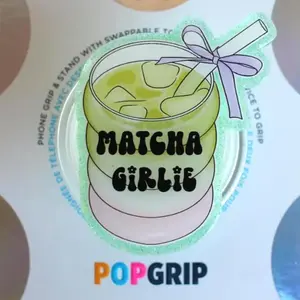Matcha Girlie Kindle Grip, Cute Phone Holder, Kindle Accessories, Bookish Gift For Her, pop socket sticky magnetic mount