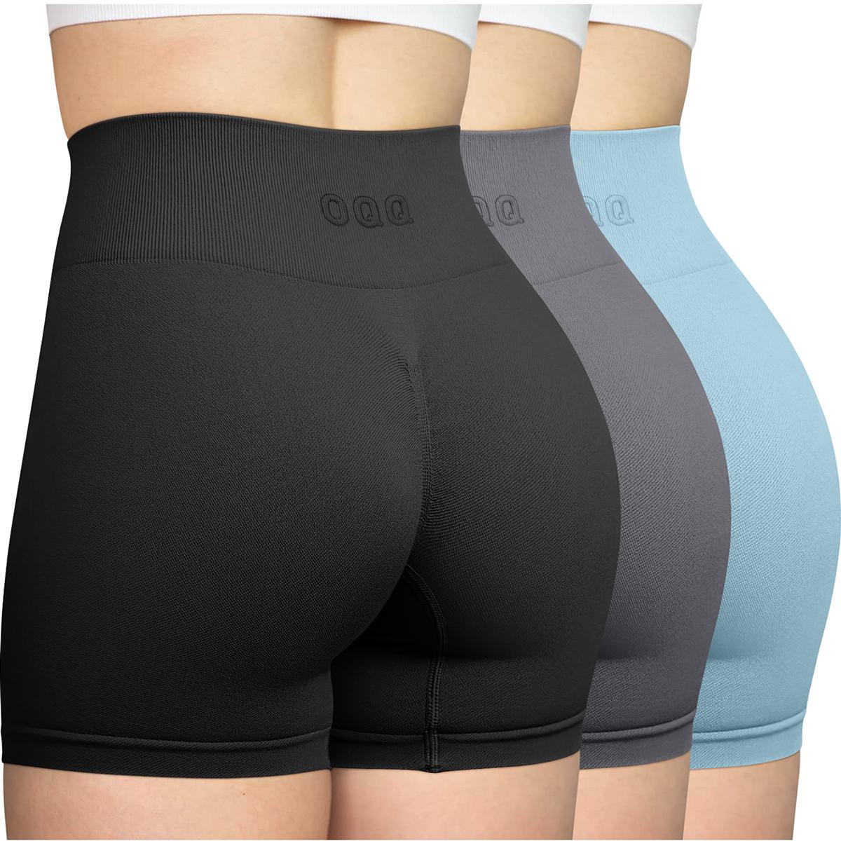 OQQ Women's 3 Piece Workout Shorts Seamless High Waist Butt Liftings Exercise Athletic Fitness Activewear,summerwins