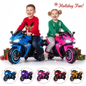Kartivo 12V Kids motor-cycle Ride On Toy with Training Wheels, Manual Throttle & Lighting Wheels for Boys & Girls Aged 3-6,Birthday/Christmas Gift for Child