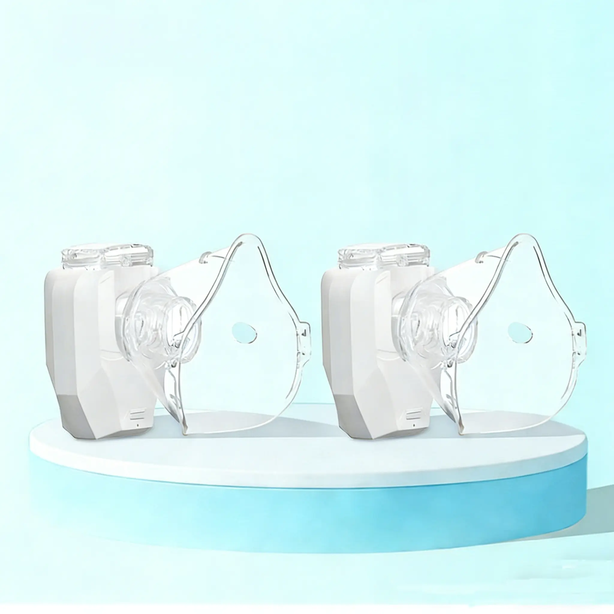 2PCS Portable Nebulizer  ,  Home Nebulizer, Rechargeable Mesh Nebulizer, Includes Face Mask and Mouthpiece, Features a Compact and Self-Cleaning Design, Suitable for Home Use, Travel, Respiratory Assistance