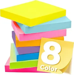 Sticky Notes 3x3 Bright Color Self Stick Memo Pads 8 Pack 100 Sheets Each for Office School