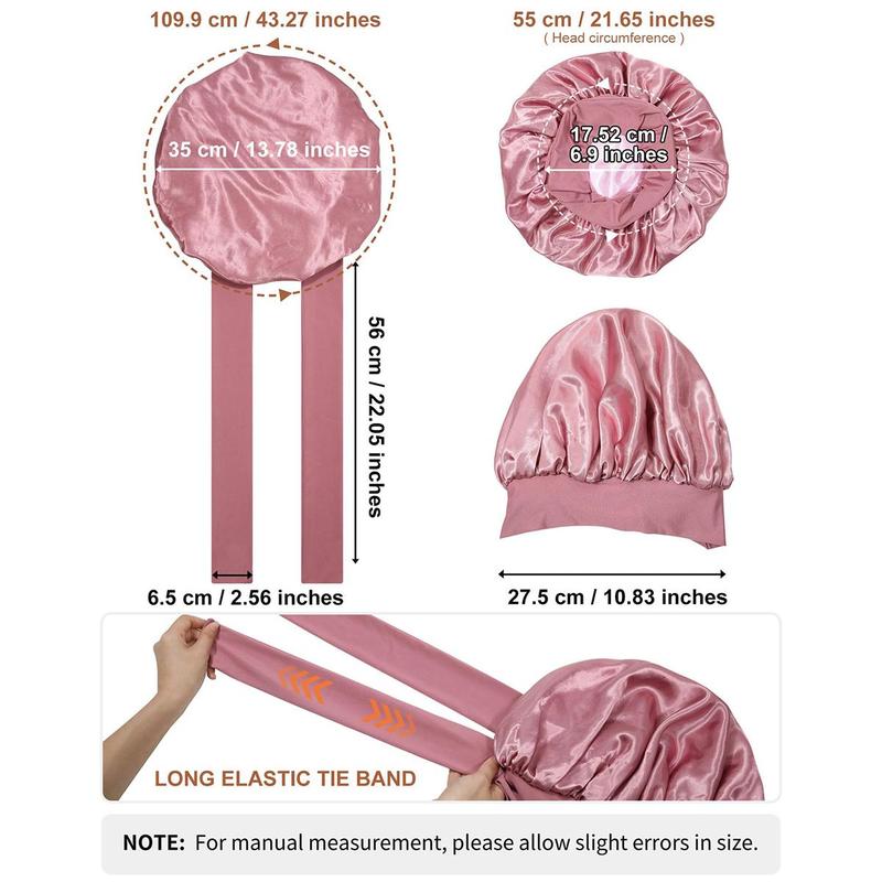AWAYTR Reversible Satin Bonnet for Sleeping Women Double Layer Hair Bonnet with 2PCS Hair Scrunchies Elastic Tie Band Night Cap Pink Flowers Nightcap ikTokShopBlackFriday AWAYTR Reversible Satin Bonnet for Sleeping Women Double Layer Hair Bonnet with 2PCS Hair Scrunchies Elastic Tie Band Night Cap Pink Flowers Nightcap ikTokShopBlackFriday