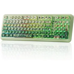 Phantom98 Lite 96%  Mechanical Gaming Keyboard, VIA Programmable, Creamy Keyboard with Gasket, 8000mAh , Hot Swap, RGB Backlits, NKRO for Win/ (Green, Mossy Silent )