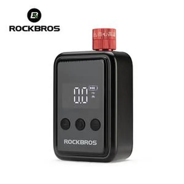 ROCKBROS Compact Portable Bike Pump - 150 PSI Auto Shut-Off Smart Inflator with Presta & Schrader Valves, Accurate Pressure Display, Durable and Safe, Portable Design, Easy Carry for Bicycles (2-3 700*25c), Balls