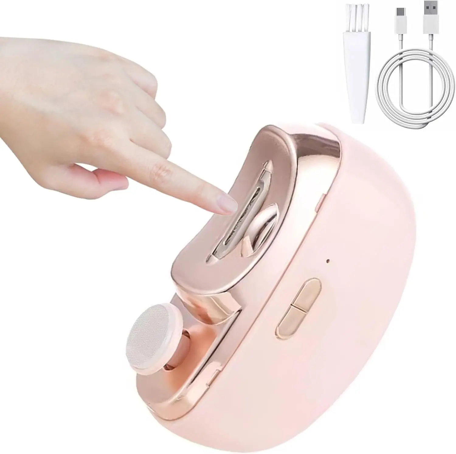 Electric Nail Clipper, Ambidextrous Automatic Trimmer with Clippings Collector and Adjustable Speed, Powered by Batteries for Seniors and Children, Rechargeable Battery, Travel Size Products, Automatic 2-Speed Trimmer, Clippers, Adults