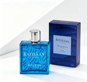 Rayhaan Fresh Wave Eau de Parfum Spray 3.4 Ounce 100ml, Refreshing Men's Perfume, Crisp Ocean-inspired Scent, Long-Lasting Light Aroma, Perfect for Daily Wear, Outdoor Activities, Travel & Casual Occasions