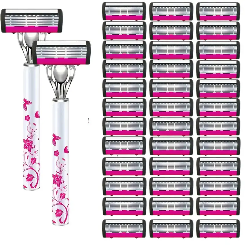 Six-Layer Manual Shaver, European Style, Anti-Slip Design, Suitable for Men and Women, Daily Shaving and Hair Removal