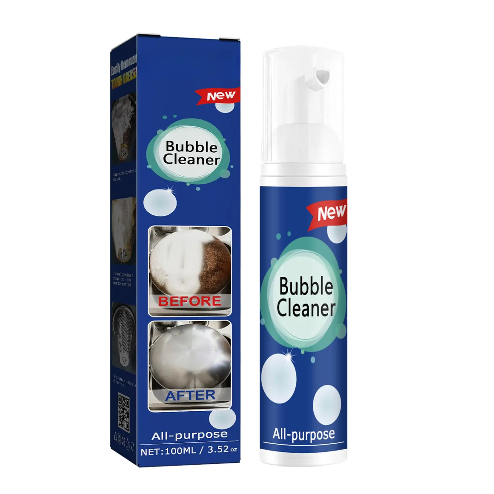 Heavy Duty Foam Degreaser, Multi-Purpose Kitchen Oil Stain Cleaner for Stove Hood & Oven