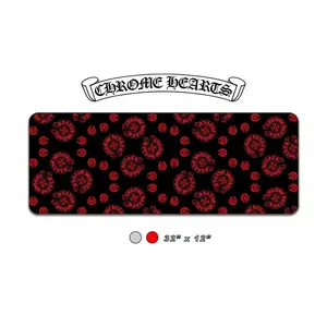 Chrome Hearts Luxury Hot Red Desk Mat XXL – Premium Korean Mousepad for Gaming, Streaming & Collector Desk Setup, Large Coding Desk Accessory Gift