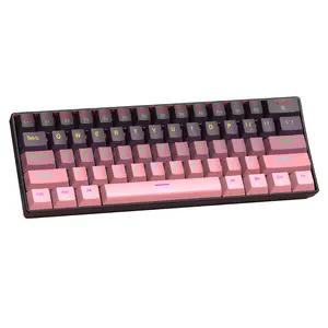 61 Key USB Wired Mechanical Gaming Keyboard Apayado K61, Compact Design, Full Keys Hot Swappable , Blue/Red Switches, E-Sports Office Use, Compact Design, Tactile Feedback Keyboard