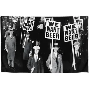 LUIVU 3x5 Feet Funny Polyester Flag "We Want Beer" Vintage Wall Single Sided Banner Decoration for Home or Bar Unique Gift for Men Tapestrytapestry gifts for boyfriendbedroom decor
