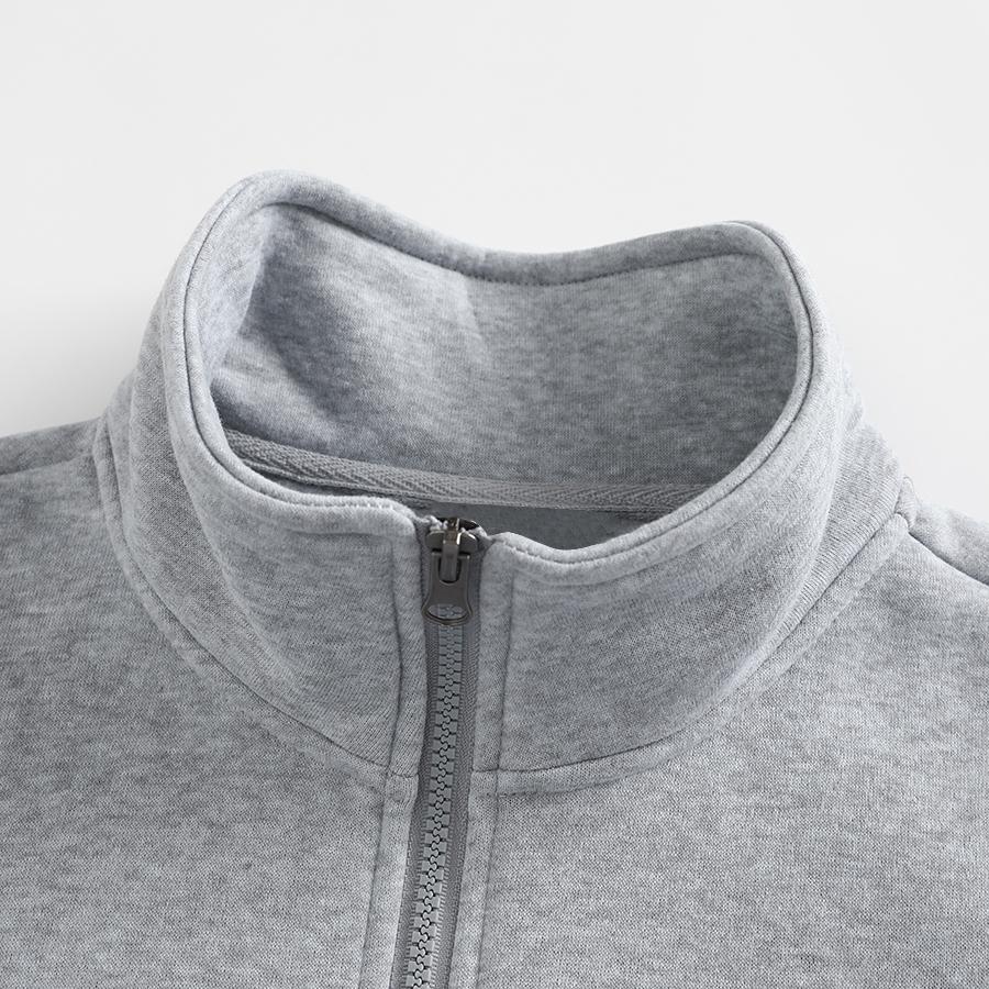 Men's 3-Pack Quarter-Zip Sweatshirts, Plain Minimalist Loose-Fit Solid Pullovers, Soft Long-Sleeve Casual Tops, Polyester Men's Clothing (White + Dark Gray + Rose Red), Ideal for Gym & Daily Wear