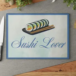 Sushi Lover Glass Cutting Board