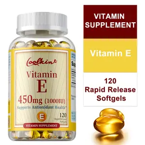 Coolkin Vitamin E Dietary Supplement, Antioxidant Support Nutritional Capsules, 120 Capsules, 450 mg.