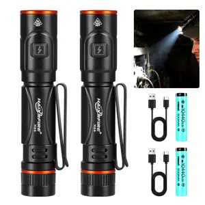 2 PCS USB Rechargeable Pen Flashlight Led Pen Light Flashlights with Clip,Mini Pocket Flashlight Small Penlight Inspection Flashlight