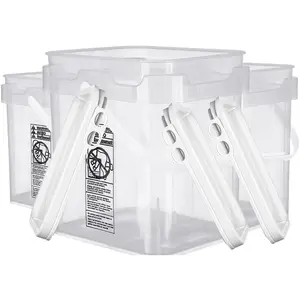 Clear Food Grade Made in USA Plastic Bucket with lids, (Pack of 3) (5 Gallon)