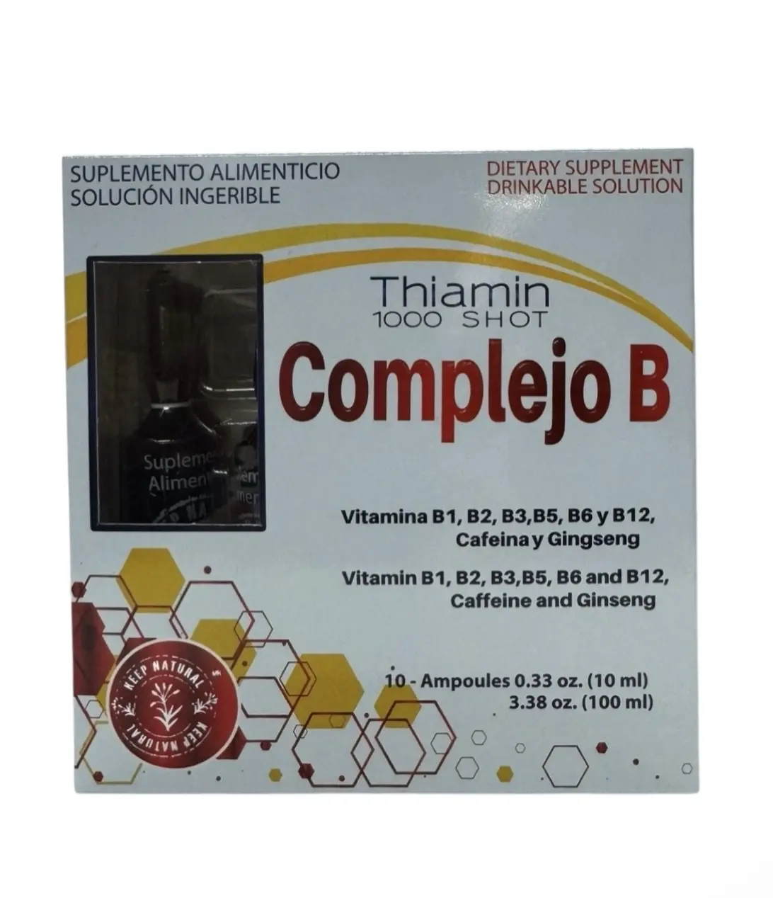 Thiamin 1000 Shot Complejo B 10 Ampoules Supplement