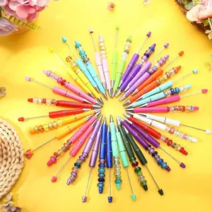 100pcs Beadable DIY Plastic Ballpoint Pens With Black Ink, Bulk Pen Set With 100 Extra Refills, Writing Supplies For Women And Men, Back To School Gift