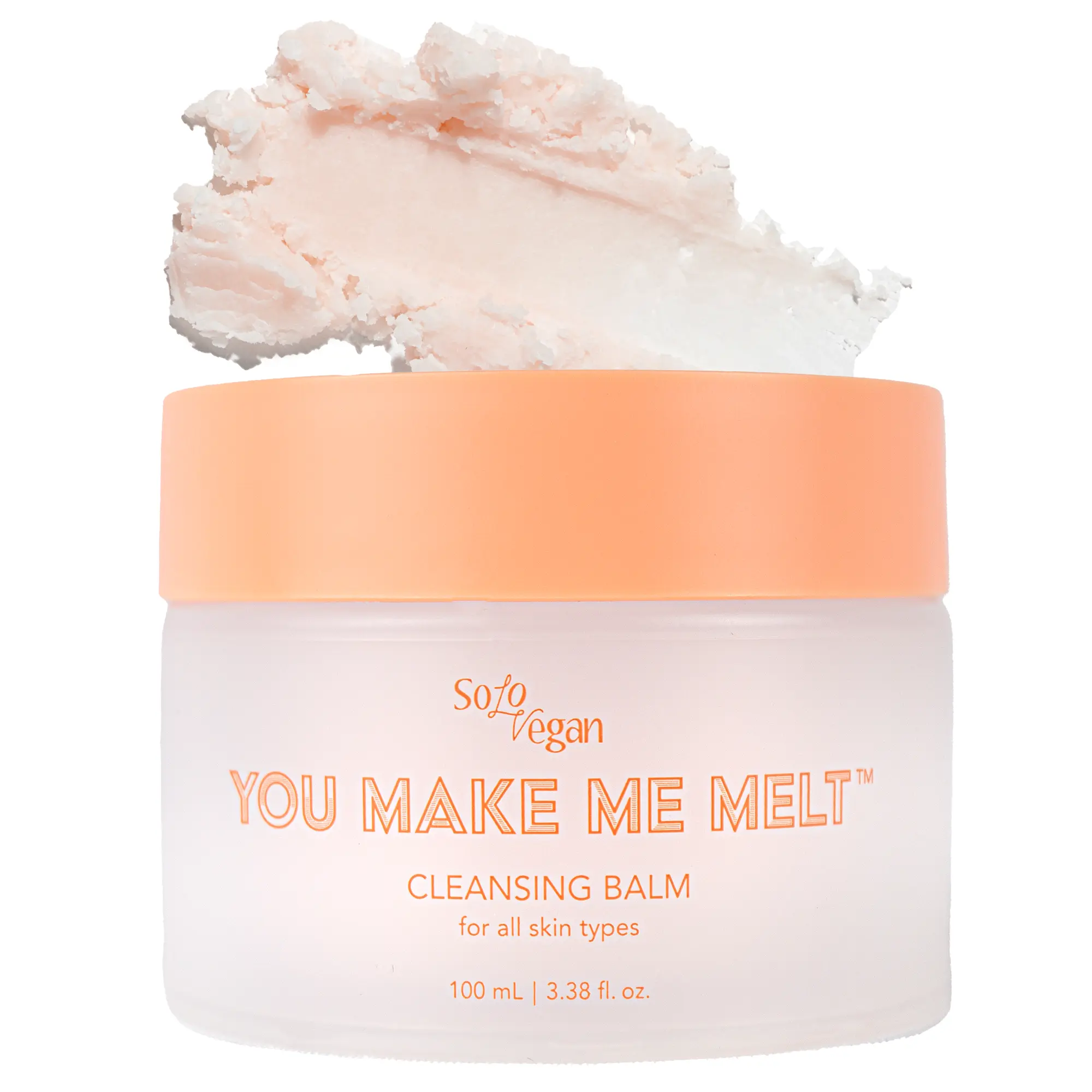 SoloVegan You Make Me Melt Facial Cleansing Balm, Soothing & Hydrating Makeup Remover with Sunflower Oil & Squalane for All Skin Types, 100mL