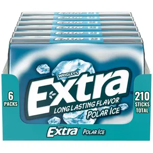 Extra Polar Ice Sugar Free Chewing Gum Mega Pack 35 Sticks 6 Packs Long Lasting Flavor Snack for Any Occasion