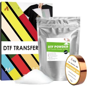DTF Transfer Film and  Kit - 30 Sheets A4 DTF Film for Sublimation and DTF Printer, 1.1lb/500g White Medium DTF , DTF Starter Kit for Printing  Any Fabrics