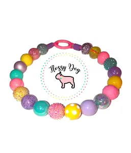 The Layla Beaded Dog Collar | Durable Dog Necklace | Designer Pet Jewelry | Colorful Spring Easter Collar | Charm | Pearl Bead Collars