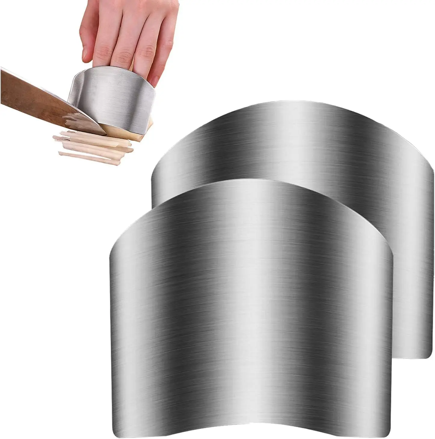 2 Pcs Finger Guards for Cutting, Kitchen Tool Stainless Steel Finger Protectors Finger Guard for Cutting Food, Finger Protectors