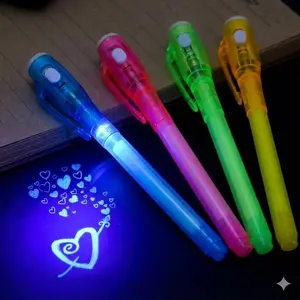 UV Invisible Pen with Light, Safe Non-Toxic Fluorescent Ink for Kids. Reveal Secret Messages with UV Light! Perfect for Learning, Party Games, Gifts, Doodle Toys. Great for Students, Night Fun & Interactive Play.