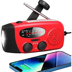 18500mWh/5000mAh Hand Crank  Weather Radio, AM FM NOAA Solar Radio with Led Flashlight and Earphone Jack, Charger for Smartphone, Self  Radios with SOS