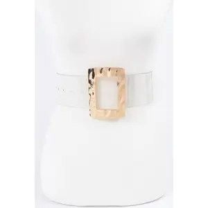 Rectangle Metal Buckle Plus Size Clear Belt