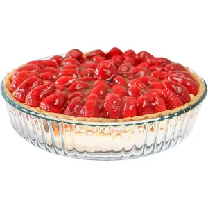 10 Inch Glass Deep Pie Dish for Baking Glass Baking Dish Clear and Durable Oven Baking Pie Pan Quiche Baking Dish Deep