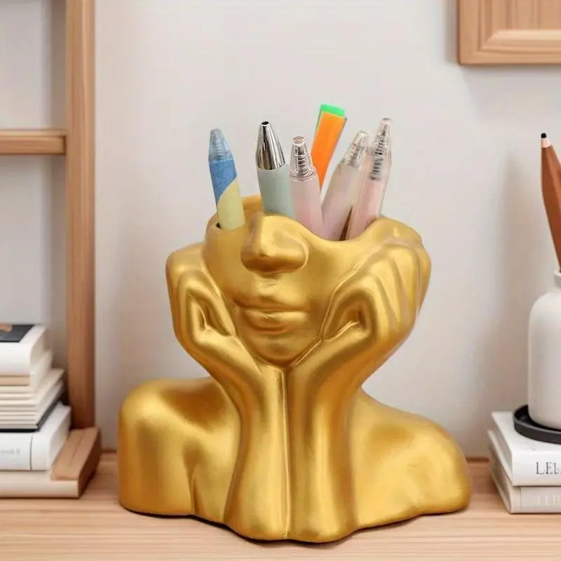 Creative Humanoid Pen Holder - Modern Desktop Makeup Brush Organizer Home Office Decor Pen Stand Multifunctional Stationery, Pen Stand Display, Funny Office Accessories