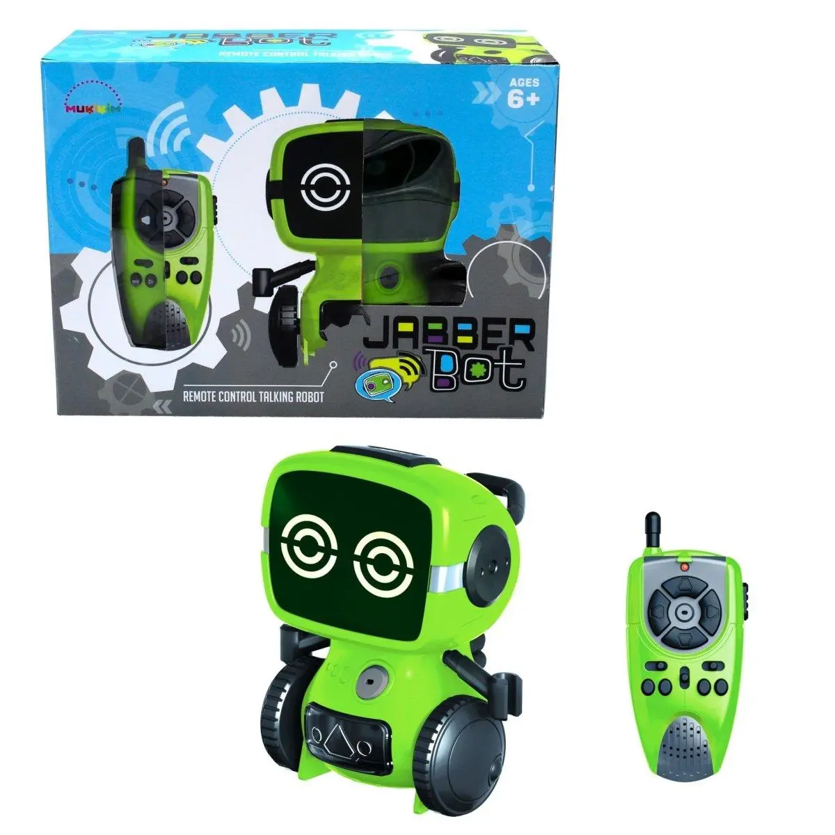 212 MAIN Mukikim Jabberbot Remote Control Robot - 1.3 lbs Small Animal Interactive Toy with Pranks, Learning Modes, Children Development Support, Pet Supply for Ages 6+