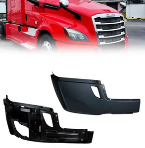 Torque Corner Bumper Cover Replacement Set with Inner Support (without Fog Light Hole) for 2018 2019 2020 2021 2022 Freightliner Cascadia Semi Trucks Passenger Side (TR442-R + TR443-R)