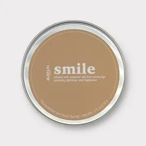 Burn.in Candle Co. Smile Sample Tin - 1.75 oz. Coconut Wax with Wooden Wick - Hand poured & Microbatched - For Burnout Relief - Gift- 10-15 Hour Burn