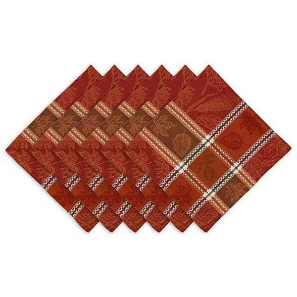 Design Imports Harvest Botanical Jacquard Napkins Set of 6