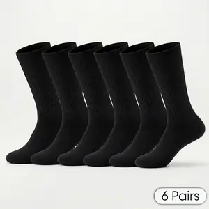 Performance Athletic Crew Socks for Men Women – Moisture Wicking Cotton Running Work Socks with Arch Support, Terry Cushion Heel & Toe, Odor Resistant, All Season All-Day Comfort