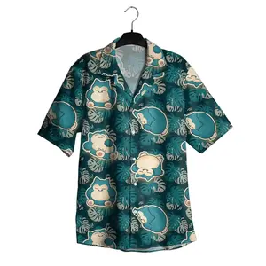 Chuppy Hawaii Unisex Hawaiian Shirt, Tropical Button up Shirt, Snorlax Shirt Gifts, Aloha Summer Hawaiian Shirt