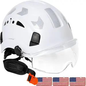 Construction Safety Hard Hat - ANSI Z89.1 Type Ι OSHA Approved Safety Helmets with Chin Straps Lightweight Reflective Vented ABS Hard Hats For Men Women Industrial Workwear 6-point Suspension