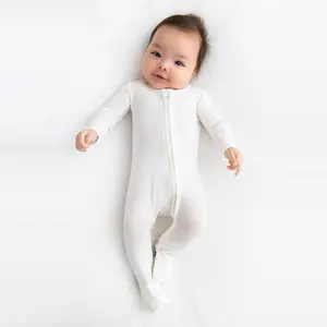 Milk White Bamboo Convertible Footie