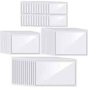 60 count Clear Adhesive Pockets 4 Sizes Self Adhesive Index Card Pockets Self Photo Sleeves Business Clear for Planners and Binders