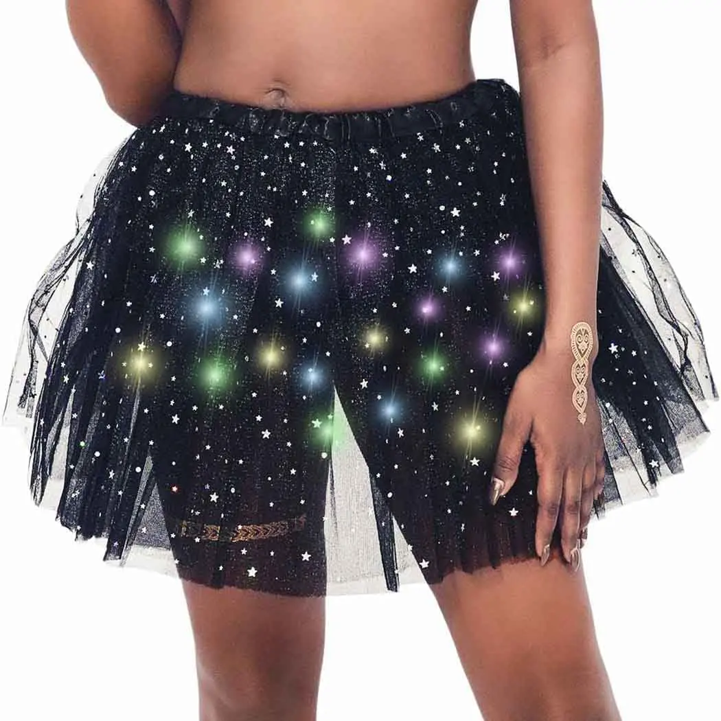 DRESBE Women'S LED Skirt Light up Tutus Glow Tulle Dance Skirts Party Rave Festival Halloween Clothes DRESBE