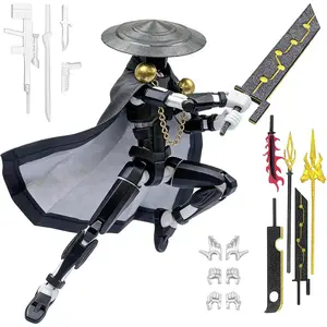 Assembly Completed 3D Printed Action Figure - The Ultimate Hero for Action-Packed Playtime, 5.2 Inch, Black White