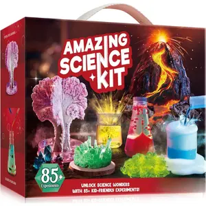 Valentine Day Gift  Amazing Science Kits- 85+ Experiments Educational Toys, STEM Activities with Erupting Volcano and Growing Crystal Tree for Kids Aged 6 7 8+