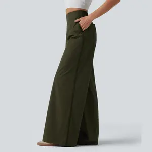 Halara High Waisted Wide Leg Baggy Casual Pants with Pockets