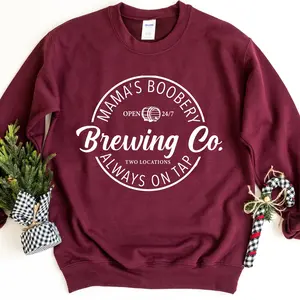Brewing Co Sweatshirt, Funny Breastfeeding Crewneck Sweatshirt, Mama's Boobery Sweater, New Mom Sweatshirt, Mother's Day Sweatshirt