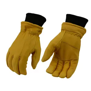 Milwaukee Leather Men's Full Grain Deerskin Leather Gloves - Keystone Thumb, Elastic Wrist, Work & Riding