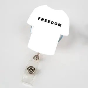 Freedom Badge Reel, Patriotic ID Holder for Nurses & Teachers, Liberty Work Badge Clip, USA Pride Retractable Name Tag.