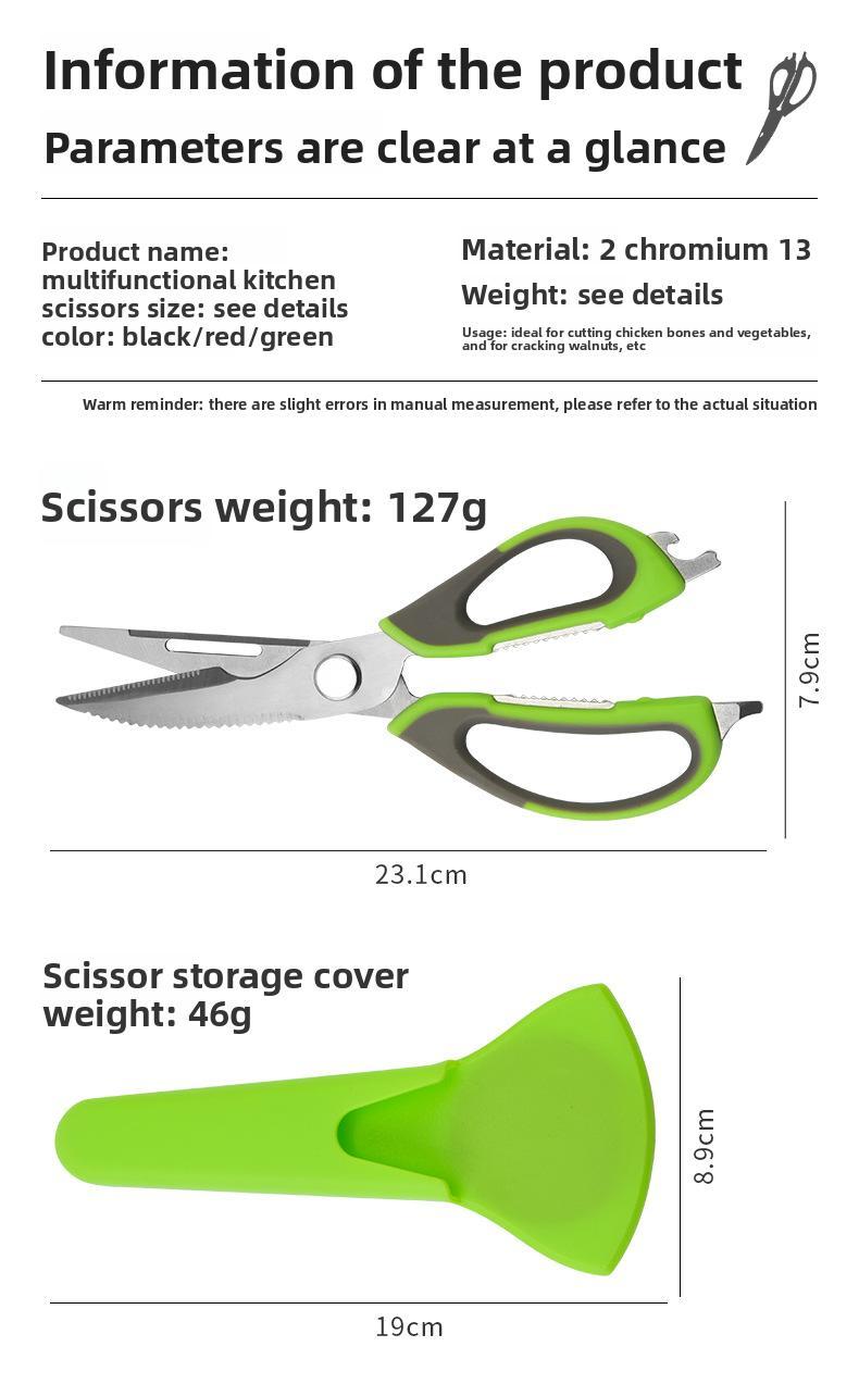 [Holiday Haul] Multi-Functional Kitchen Scissors with Magnetic Stand, Stainless Steel Detachable Blade Locking System, Large Handle for Meat Fish Fruits Bones Shells Bottles