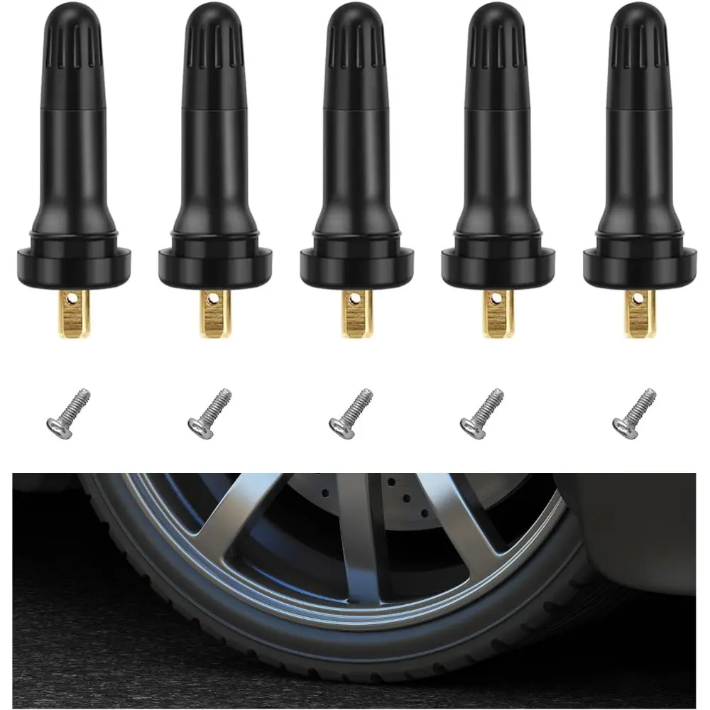 5 PCS TPMS 20008 Tire Valve Stem, Snap-in Rubber Tubeless Tire Pressure Sensor Valve Stem Replacement For Commander, Liberty, Lucerne, Avenger, Charger, Durango